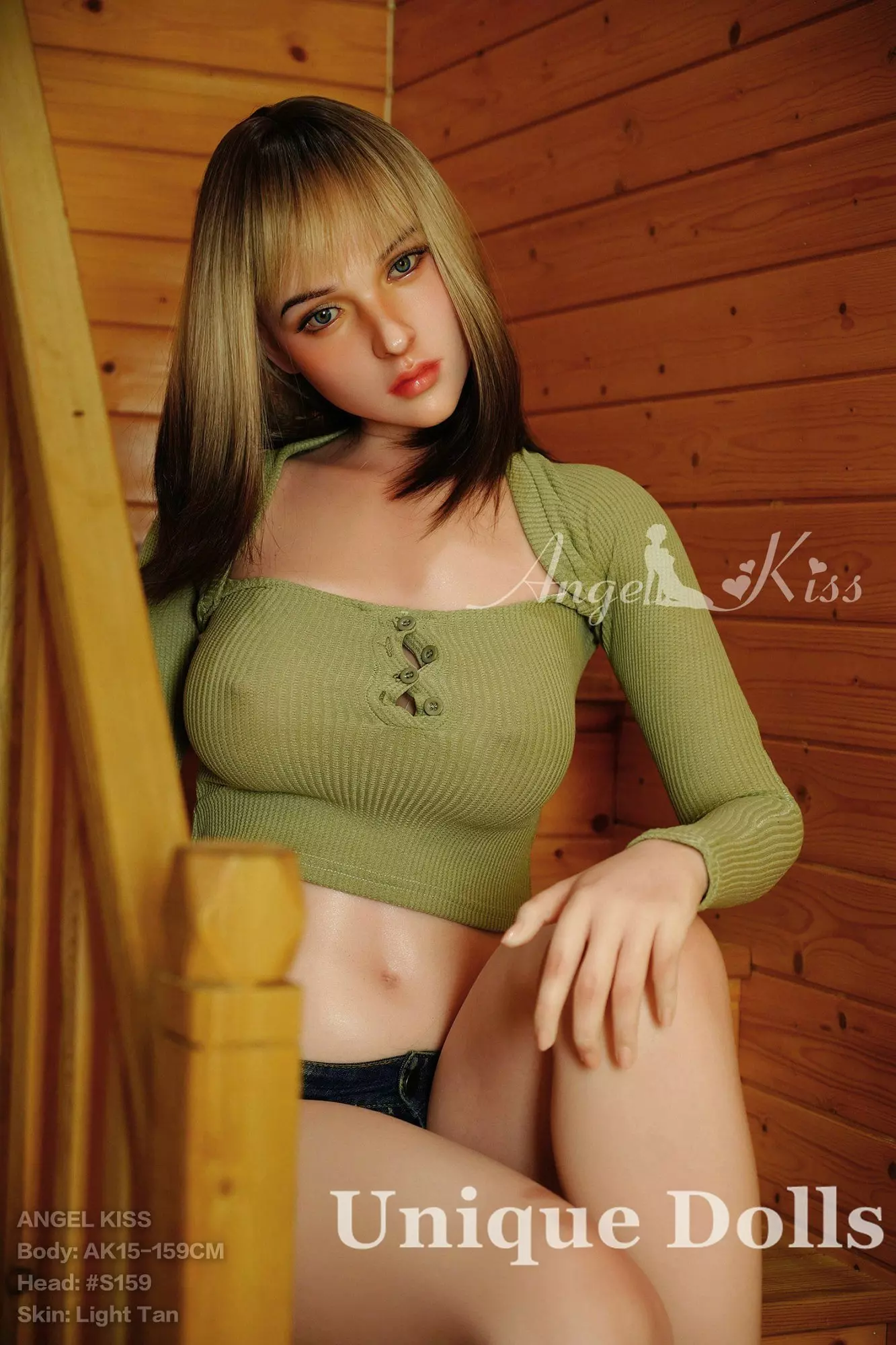 AK 159cm big breasts Silicone sex doll with Head#LS159