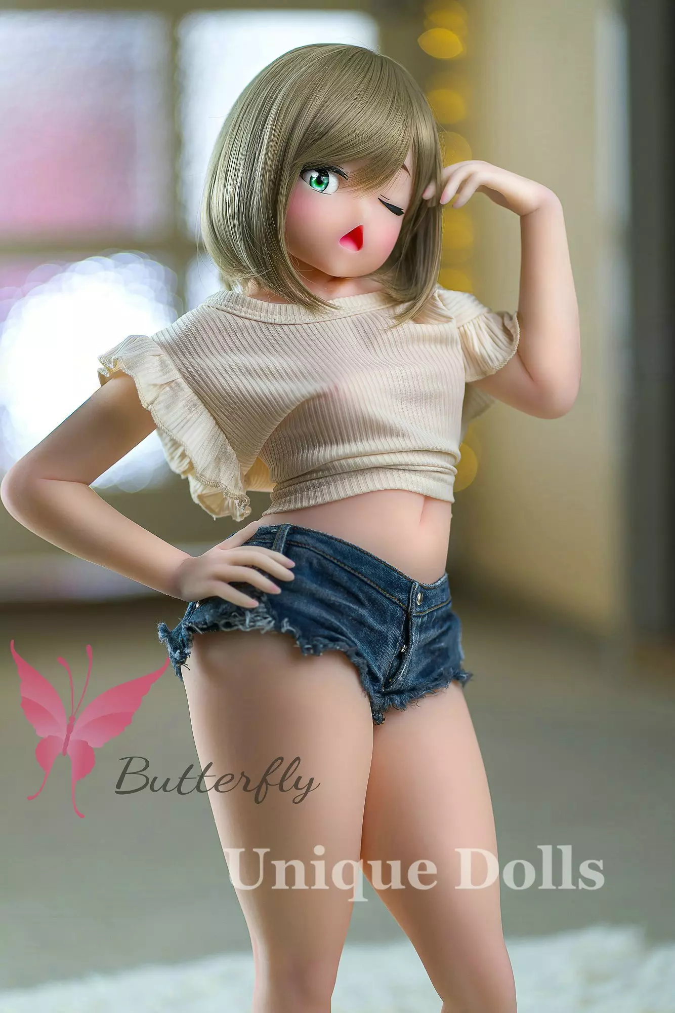Butterfly Doll 80cm Anime TPE love doll with head#Jana wink