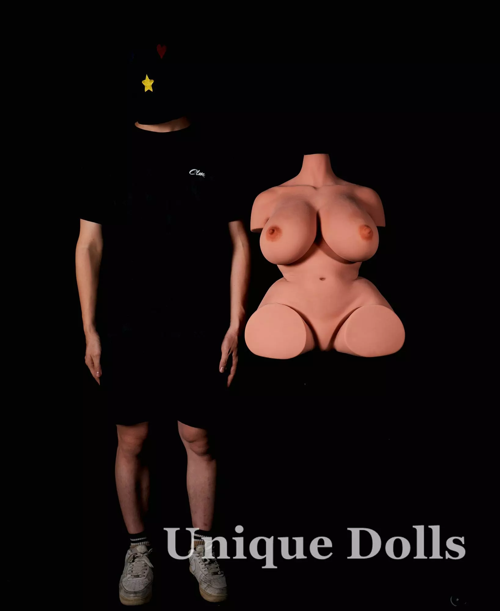 CLM Doll 160# STPE Torso Huge Gel Breast (Black)