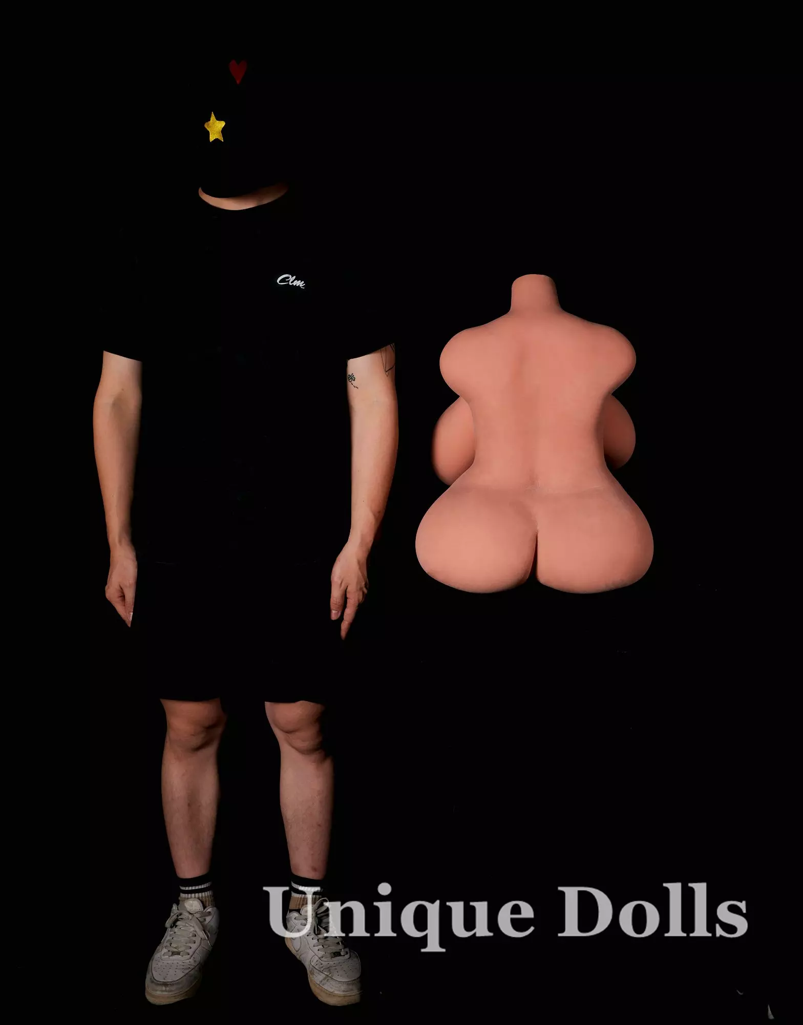 CLM Doll 58# big tits STPE Torso Sex Doll (Black)