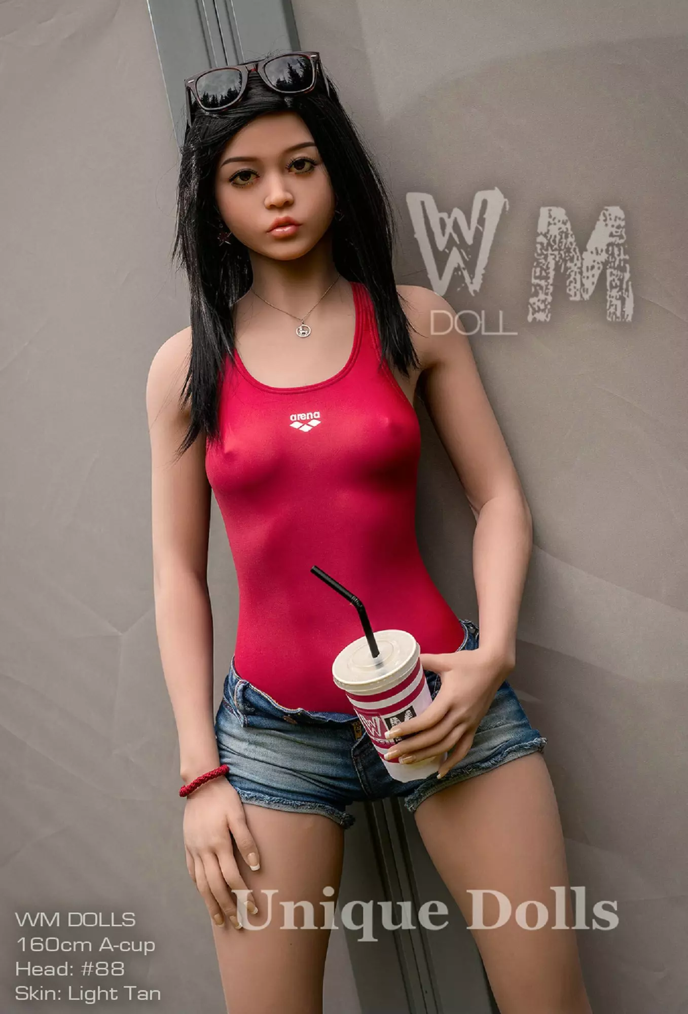 WM Doll 160cm A cup real sexy doll with #88 head