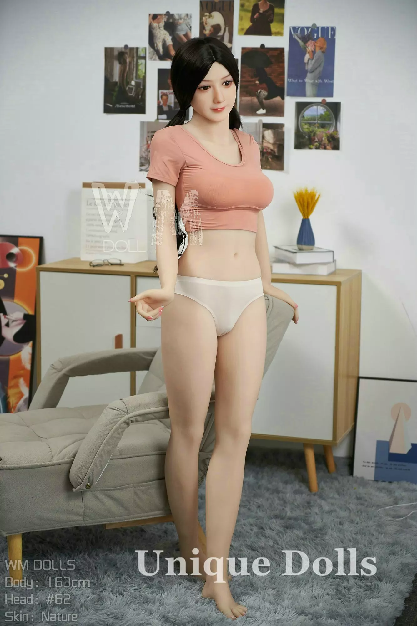 WM Doll 163cm D cup real sex doll with #62 head