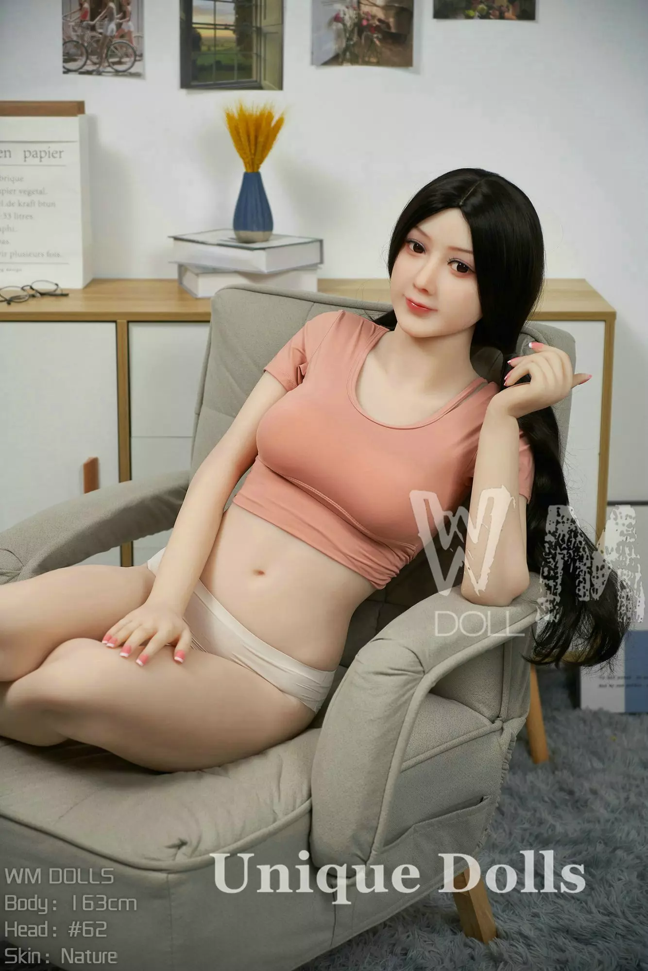 WM Doll 163cm D cup real sex doll with #62 head